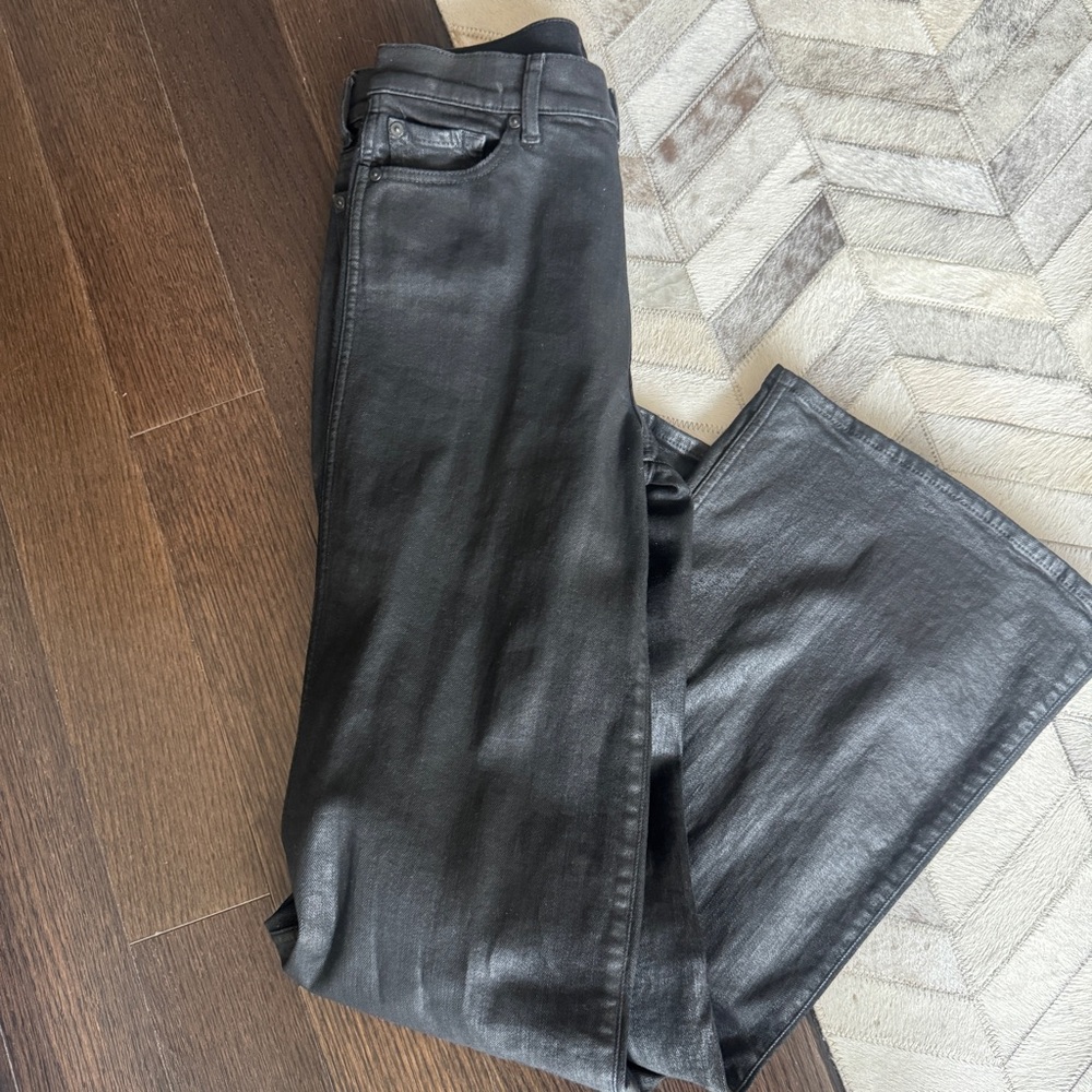 Coated Wide-Leg Jeans